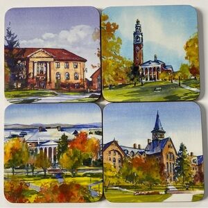 University of Vermont Coaster New NIB Watercolors Cork Backing Catamounts Square